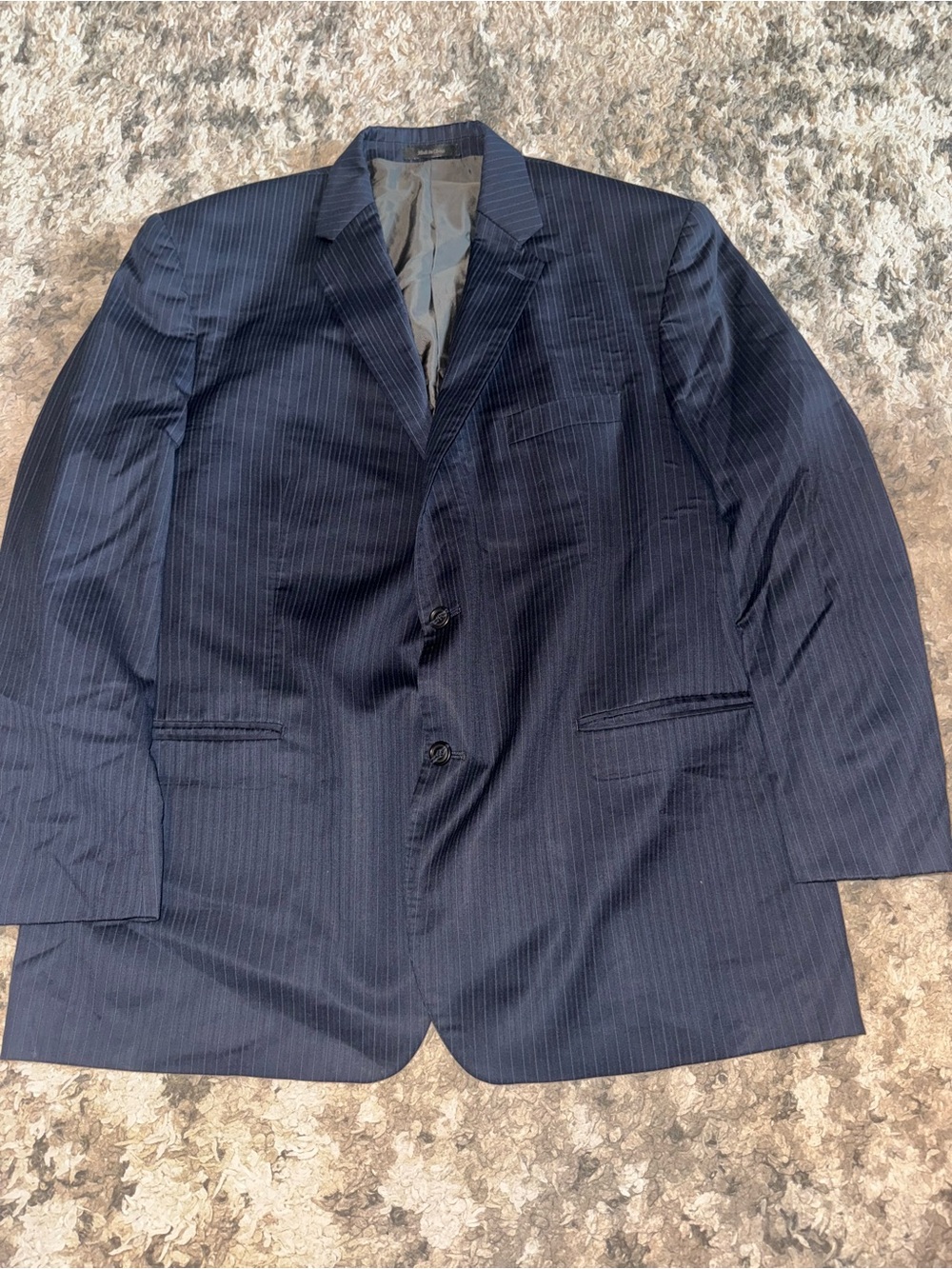 Calvin Klein Navy Pinstripe Men's Suit Jacket